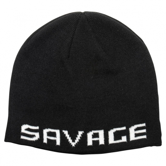 Savage Gear Logo Beanie, Black/White i gruppen Kläder & Skor / Kepsar & Huvudbonader / Mössor hos Fishline (73739)