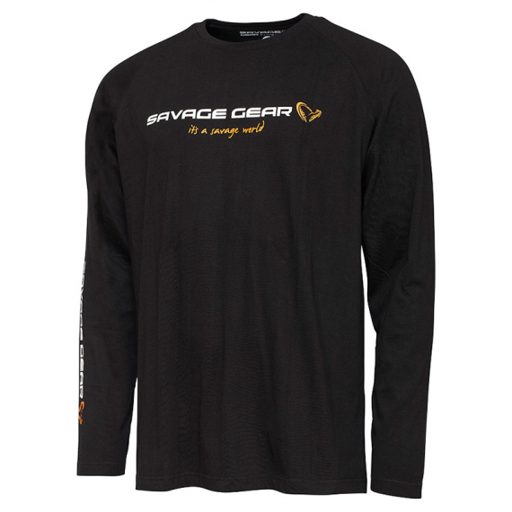 Savage Gear Signature Logo Long Sleeve T-Shirt Black Caviar i gruppen Kläder & Skor / Kläder / Tröjor / Långärmade T-shirts hos Fishline (73909r)
