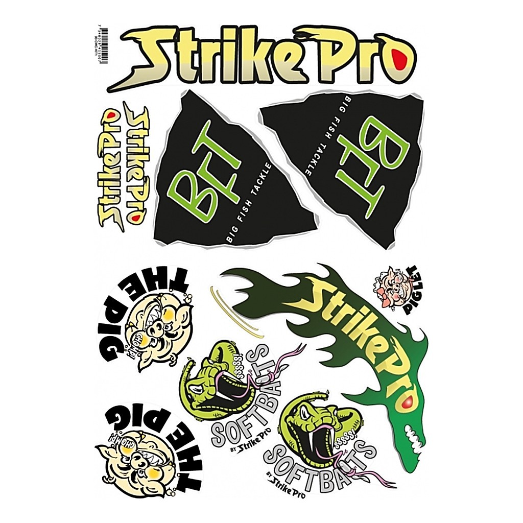 CWC Sticker Kit, BFT, Pig, Strike Pro - A4 i gruppen Övrigt / Klistermärken & Dekaler hos Fishline (93-CWC-KIT1)