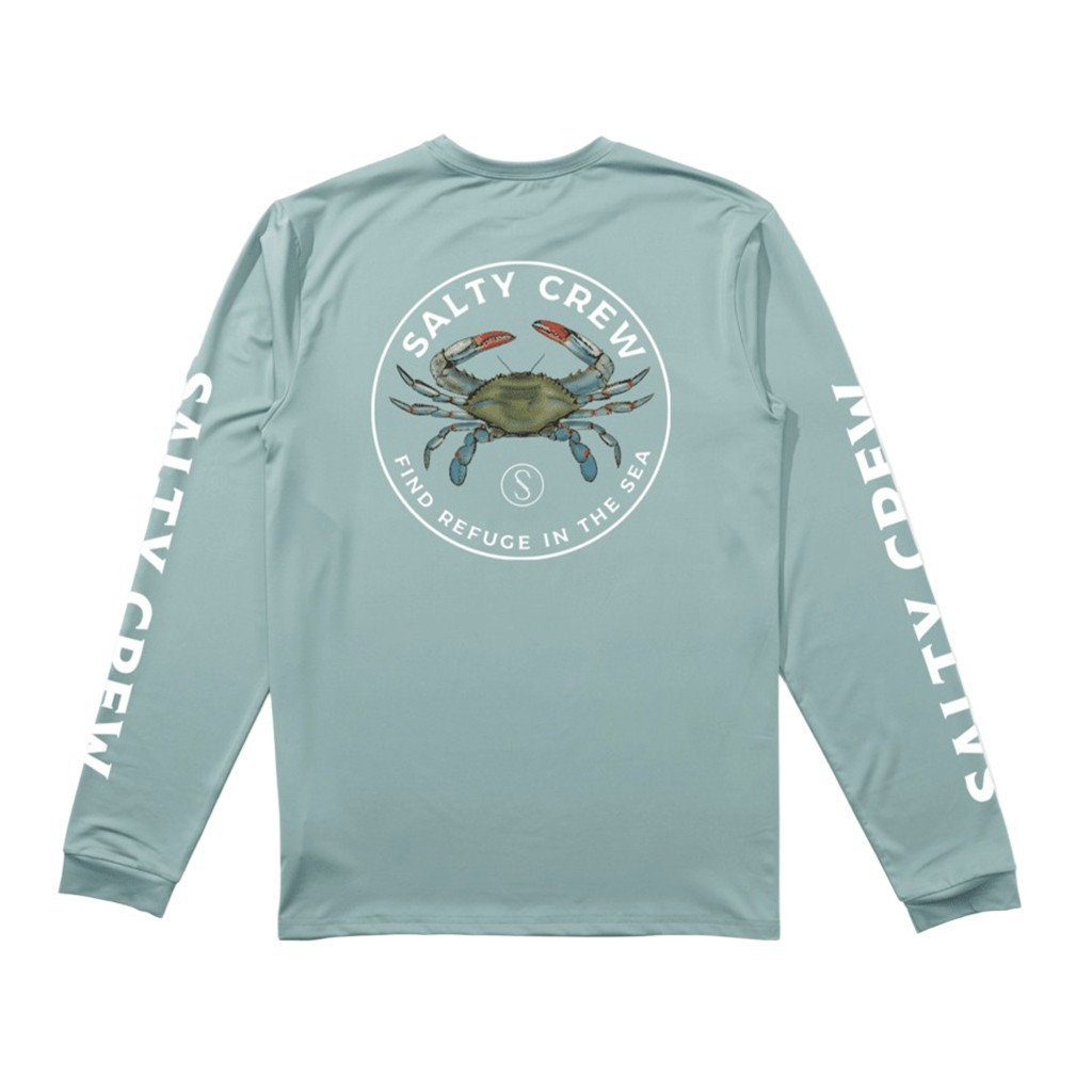 Salty Crew Blue Crabber L/S Sunshirt MACKEREL i gruppen Kläder & Skor / UV-kläder hos Fishline (9334966015923r)