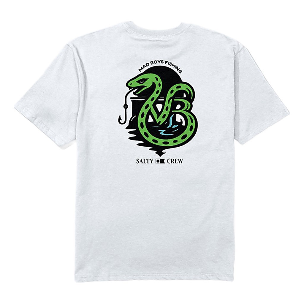 Salty Crew X Mad Boys Snake Tee White i gruppen Kläder & Skor / Kläder / T-shirts hos Fishline (9334966205065r)
