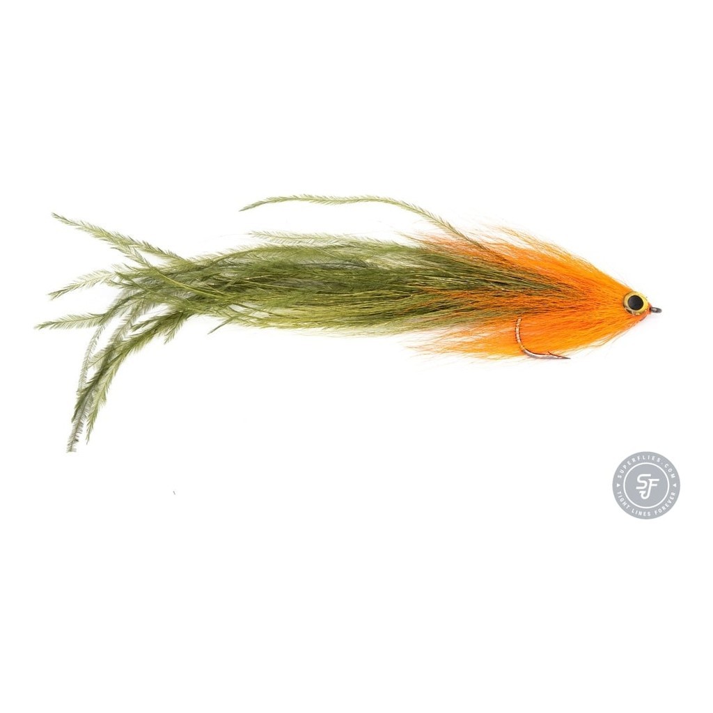 Vision Pike - Beast Orange/Olive fly #6/0 i gruppen Fiskedrag / Flugor / Gäddflugor hos Fishline (A276900150-60)