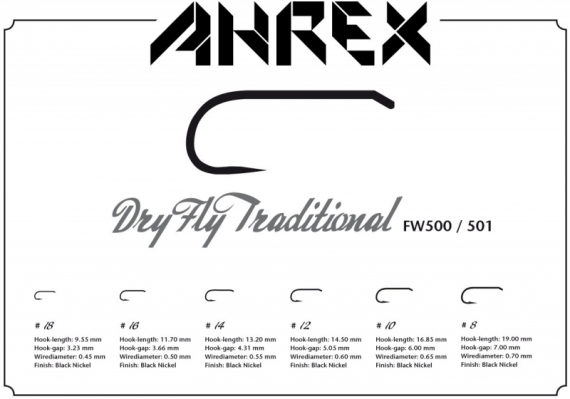 Ahrex FW500 - Dry Fly Traditional i gruppen Krok & Småplock / Krok / Flugbindningskrok hos Fishline (AFW5008r)