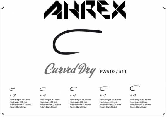 Ahrex FW511 - Curved Dry Fly - Barbless i gruppen Krok & Småplock / Krok / Flugbindningskrok hos Fishline (AFW511-18r)
