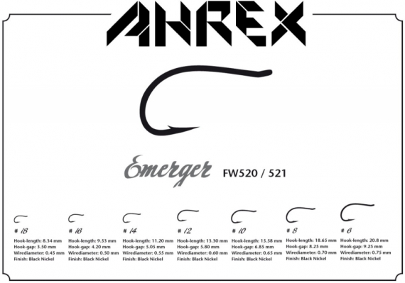 Ahrex FW520 - Emerger i gruppen Krok & Småplock / Krok / Flugbindningskrok hos Fishline (AFW520r)