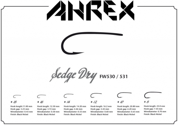 Ahrex FW531 - Sedge Dry - Barbless i gruppen Krok & Småplock / Krok / Flugbindningskrok hos Fishline (AFW531-8r)