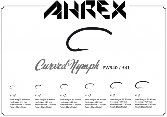 Ahrex FW540 - Curved Nymph i gruppen Krok & Småplock / Krok / Flugbindningskrok hos Fishline (AFW540-8r)