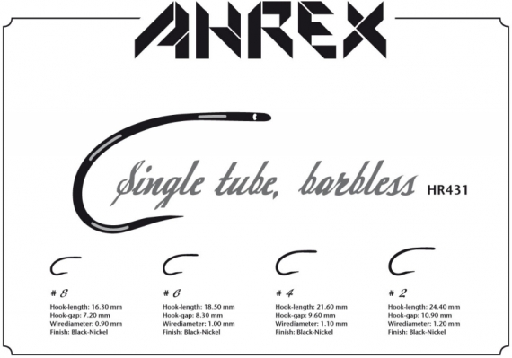Ahrex HR431 - Tube Single Barbless i gruppen Krok & Småplock / Flugbindning / Flugbindningsmaterial / Tubkrok hos Fishline (AHR431-8r)