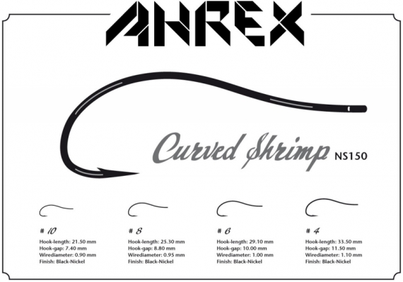 Ahrex NS150 - Curved Shrimp i gruppen Krok & Småplock / Krok / Flugbindningskrok hos Fishline (ANS150-8r)