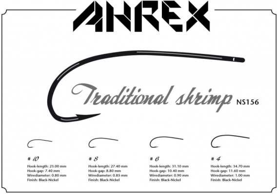 Ahrex NS156 - Traditional Shrimp i gruppen Krok & Småplock / Krok / Flugbindningskrok hos Fishline (ANS156-8r)