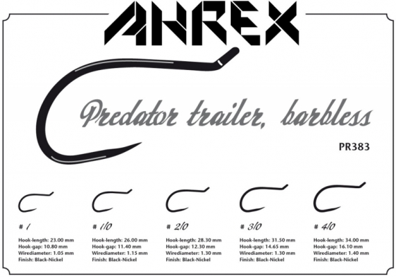 Ahrex PR383 - Predator Trailer Hook, Barbless i gruppen Krok & Småplock / Krok / Flugbindningskrok hos Fishline (APR383-2_0r)