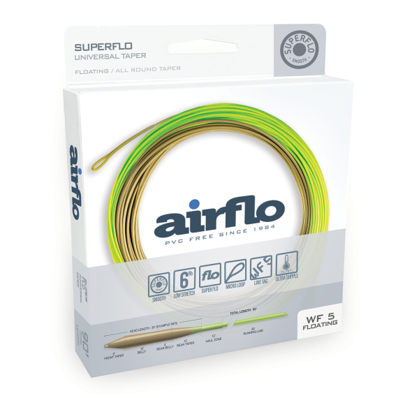 Airflo Superflo Universal Taper Flyt i gruppen Fiskelinor / Flugfiskelinor / Enhandslinor hos Fishline (ASF-UT-WF3F-MOSS-CHARTr)