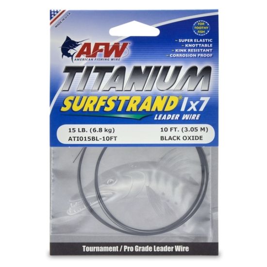 AFW - Titanium Surfstrand 1x7 Tafsmaterial i gruppen Krok & Småplock / Tafsar & Tafsmaterial / Tafsmaterial / Wire hos Fishline (ATI015BL-10FTr)