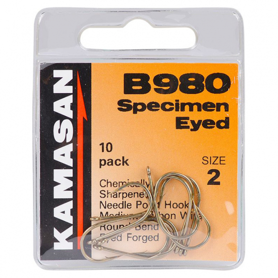 Kamasan B980 Specimen Eyed 10-pack i gruppen Krok & Småplock / Krok / Specimenkrok hos Fishline (B980-000r)