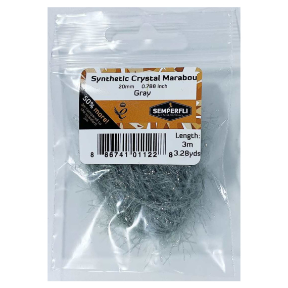 Semperfli Synthetic Crystal Marabou 20mm - Dark Gray i gruppen Krok & Småplock / Flugbindning / Flugbindningsmaterial / Garn & Chenille hos Fishline (BMAR100DGR)