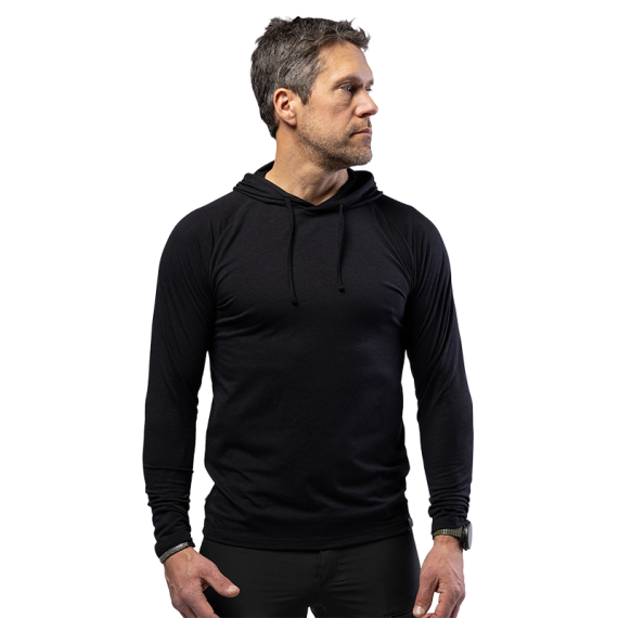Beyond Nordic BN213 M\'s Light Merino Hoodie Onyx Black i gruppen Kläder & Skor / Kläder / Underställ & Underkläder / Underställströjor hos Fishline (BN213-M-BLACK-2XLr)