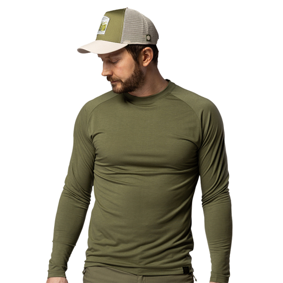 Beyond Nordic BN219 M\'s Light Merino LS Crew Moss Green i gruppen Kläder & Skor / Kläder / Underställ & Underkläder / Underställströjor hos Fishline (BN219-M-MOSS-Lr)