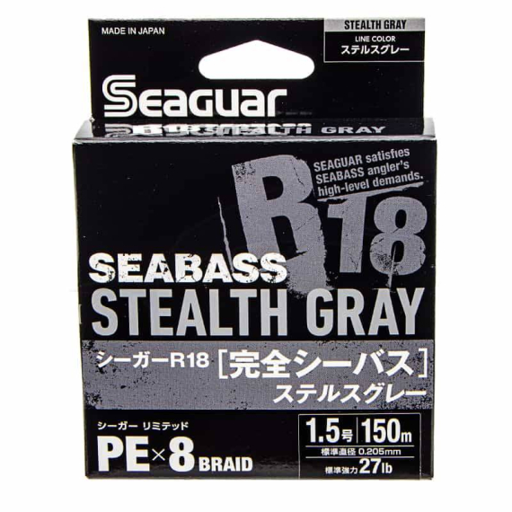 Seaguar R18 Kanzen Seabass 150m Stealth Grey i gruppen Fiskelinor / Flätlinor & Superlinor hos Fishline (BOB-00-SEAGUAR-00-0055r)