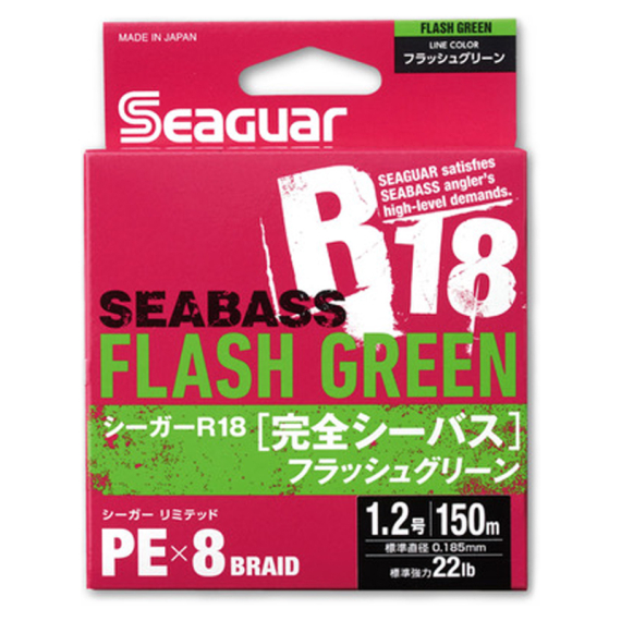 Seaguar R18 Kanzen Seabass 150m Flash Green i gruppen Fiskelinor / Flätlinor & Superlinor hos Fishline (BOB-00-SEAGUAR-0044r)