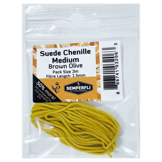 Semperfli Suede Chenille 1.5mm Medium i gruppen Fiskemetoder / Flugfiske / Flugbindning / Flugbindningsmaterial / Garn & Chenille hos Fishline (BSC2003BLKr)