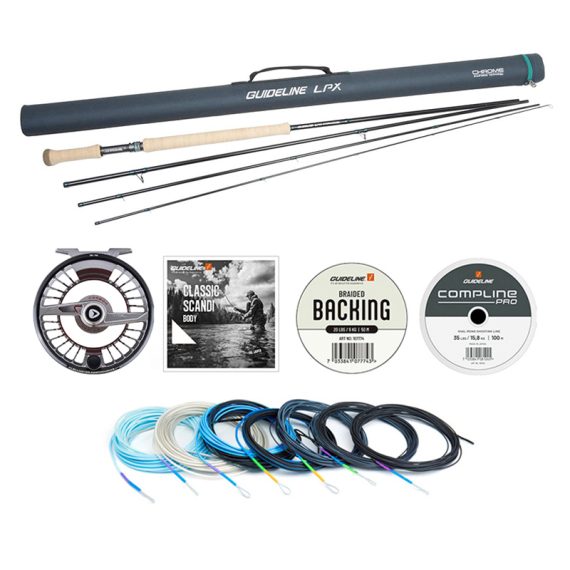 Guideline LPX Chrome Tvåhands Flugset - 12\'9\'\' #8/9 i gruppen Fiskeset / Flugfiskeset / Flugfiskeset Tvåhands hos Fishline (BUNDLE_106501GLDH)