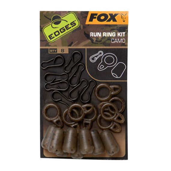 Fox Edges Camo Run Ring Kit 8-pack i gruppen Krok & Småplock / Riggtillbehör / Övriga Riggtillbehör hos Fishline (CAC772)