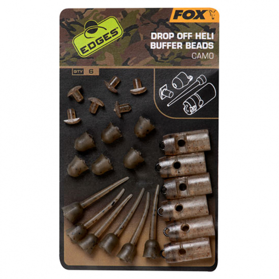 Fox Edges Camo Drop Off Heli Buffer Bead Kit 6pcs i gruppen Krok & Småplock / Riggtillbehör / Pärlor & Gummikulor hos Fishline (CAC774)
