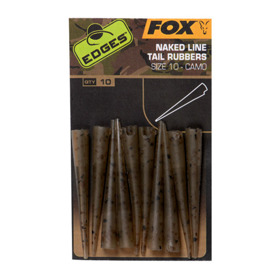 Fox Edges Camo Naked Line Tail Rubbers Size 10 10-pack i gruppen Krok & Småplock / Riggtillbehör / Övriga Riggtillbehör hos Fishline (CAC777)