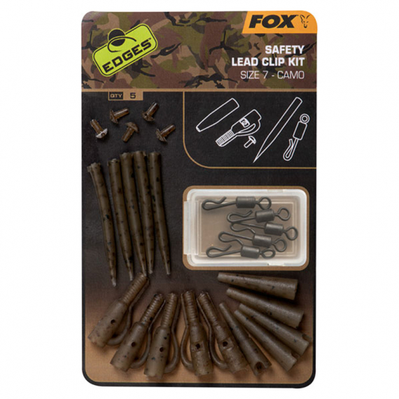 Fox Edges Camo Lead Clip Kit Size 7 5pcs i gruppen Krok & Småplock / Riggtillbehör / Lead Clips hos Fishline (CAC780)