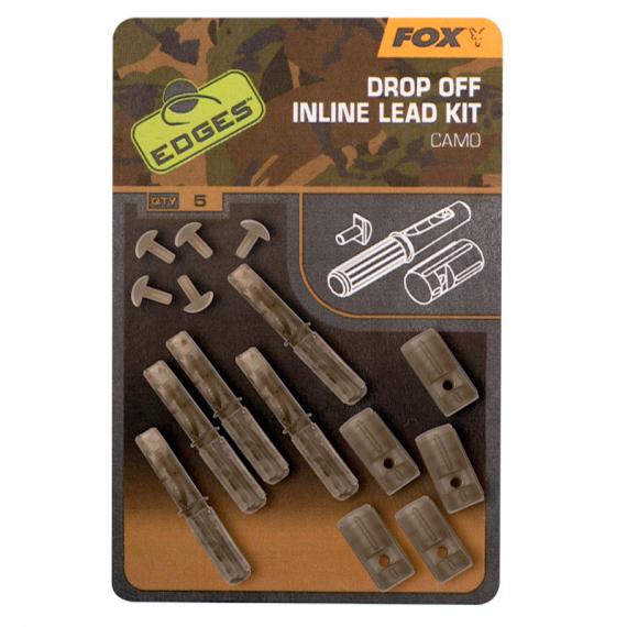 Fox Edges Camo Inline Lead Drop Off Kits 5pcs i gruppen Krok & Småplock / Riggtillbehör / Lead Clips hos Fishline (CAC782)