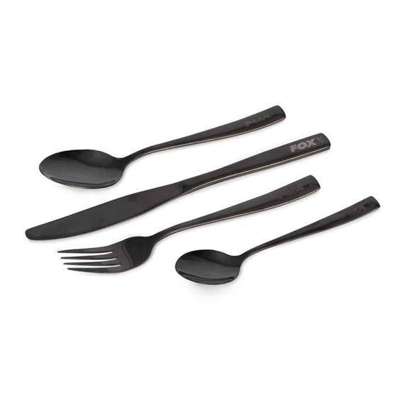 Fox Cookware Black Stainless Cutlery Set i gruppen Outdoor / Friluftskök & Redskap / Stormkök & Friluftskök hos Fishline (CCW041)