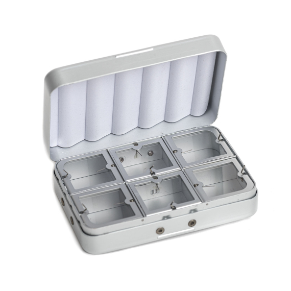 Aluminium box 6 compartments - Silver i gruppen Förvaring / Boxar & Lådor / Flugaskar hos Fishline (CH-301)