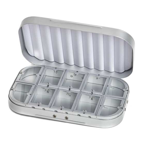Aluminium box 10 compartments - Silver i gruppen Förvaring / Boxar & Lådor / Flugaskar hos Fishline (CH-305)