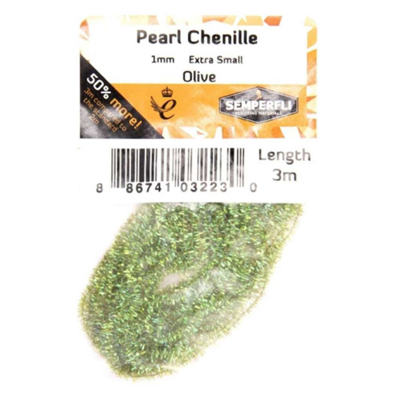 Semperfli Pearl Chenille 1mm - Olive i gruppen Fiskemetoder / Flugfiske / Flugbindning / Flugbindningsmaterial / Garn & Chenille hos Fishline (CPSC001OLV)