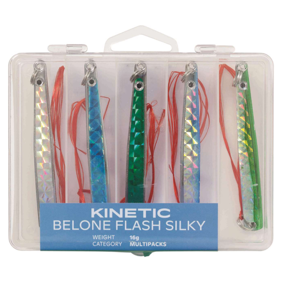 Kinetic Belone Flash Silky (5-pack) i gruppen Fiskedrag / Betespaket / Betespaket Ädelfisk & Putntake hos Fishline (E129-012-163r)