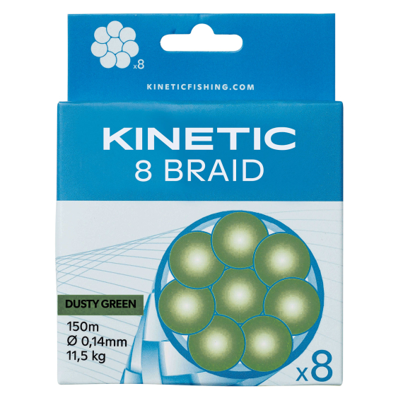 Kinetic 8 Braid 150m Dusty Green i gruppen Fiskelinor / Flätlinor & Superlinor hos Fishline (F500-023-098r)