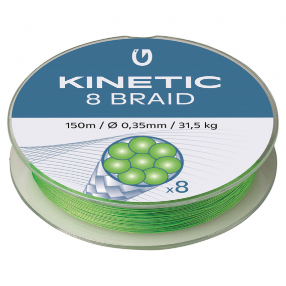 Kinetic 8 Braid 150m Fluo Green i gruppen Fiskelinor / Flätlinor & Superlinor hos Fishline (F500-023r)