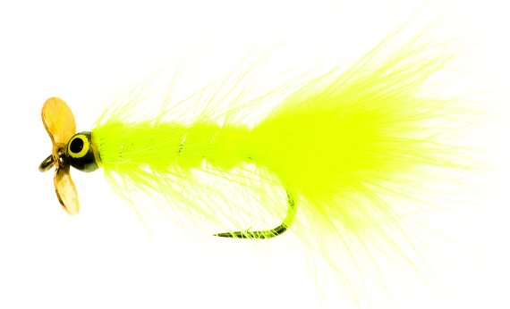 Dog Nobbler Propeller Flou Yellow Kamasan B170 # i gruppen Fiskedrag / Flugor / Streamers hos Fishline (FL00111)