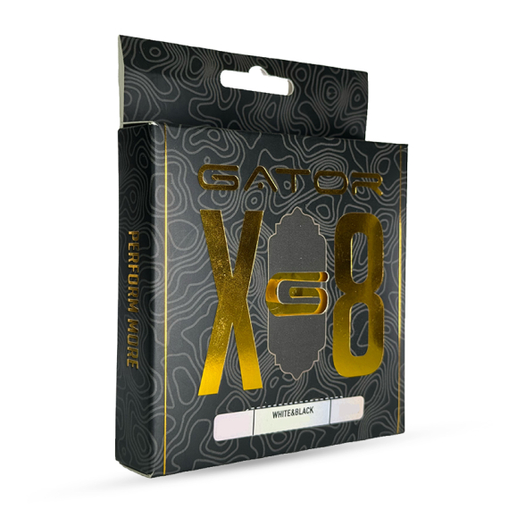 Gator X8 Braided Line Black/White i gruppen Fiskelinor / Flätlinor & Superlinor hos Fishline (GBX8-020-130M-BWr)