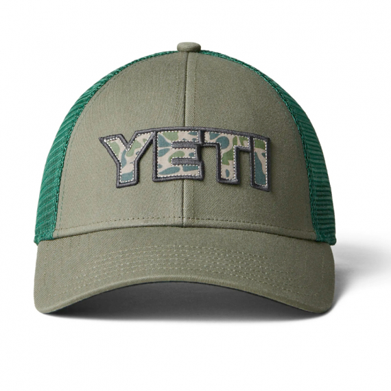 Yeti Camo Logo Badge Low Pro Trucker Hat Olive i gruppen Kläder & Skor / Kepsar & Huvudbonader / Kepsar / Truckerkepsar hos Fishline (H005O)