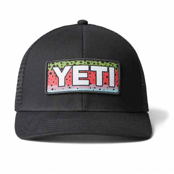 Yeti Rainbow Trout Logo Badge Trucker Hat Black i gruppen Kläder & Skor / Kepsar & Huvudbonader / Kepsar / Truckerkepsar hos Fishline (H009B)