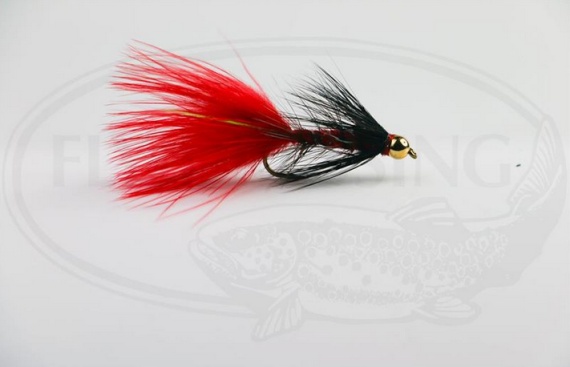 Wolly Bugger Gold Head Red Black size 8 i gruppen Fiskedrag / Flugor / Streamers hos Fishline (HF1231-8)
