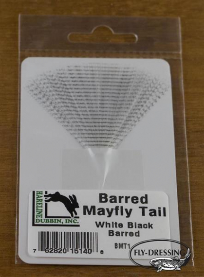BARRED MAYFLY TAIL #1 WHITE BLACK BARRED i gruppen Krok & Småplock / Flugbindning / Flugbindningsmaterial / Övriga Syntetmaterial hos Fishline (HL-BMT1)