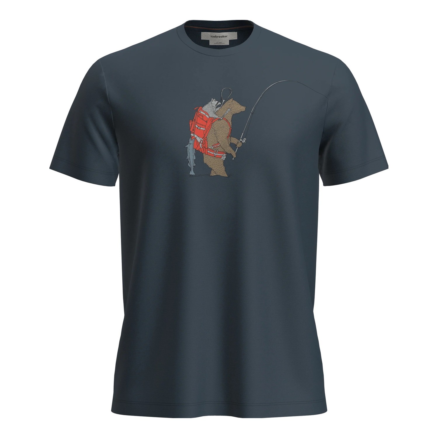 Icebreaker M\'s Merino 150 Tech Lite SS Tee Bear Catch Abyss i gruppen Kläder & Skor / Kläder / T-shirts hos Fishline (IB0A57FUZ431001r)