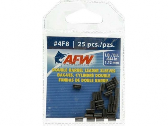 AFW Double Barrel Sleeves, Size #4F8 (1.12 mm) 25 pack i gruppen Krok & Småplock / Vajerlås hos Fishline (J04F8B-A)