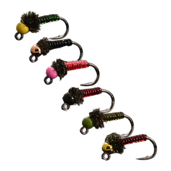 Norolan Jänkäpukki Ice Fly - Complete Color Set (6-pack) i gruppen Fiskedrag / Pimpelbeten / Rödingblänken hos Fishline (JP-IF)