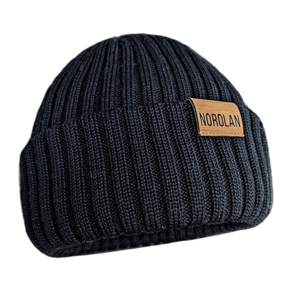 Norolan Merino Wool Ice Fishing Beanie - Black One-Size i gruppen Kläder & Skor / Kepsar & Huvudbonader / Mössor hos Fishline (MEPI-1)
