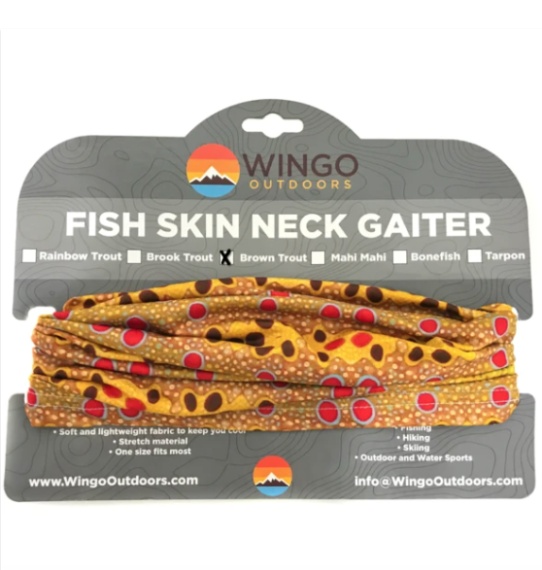 Wingo Fish Skin Neck Gaiter Brown Trout i gruppen Kläder & Skor / Kläder / Halsdukar & Ansiktsmasker hos Fishline (NFD047)