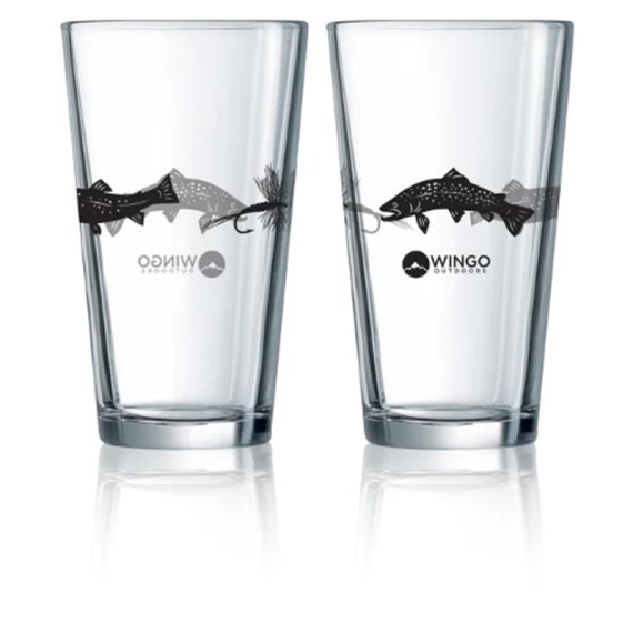 Wingo Pint Glass Trout Flies 2-Pack i gruppen Övrigt / Presenter & Julklappar hos Fishline (NFD9210)