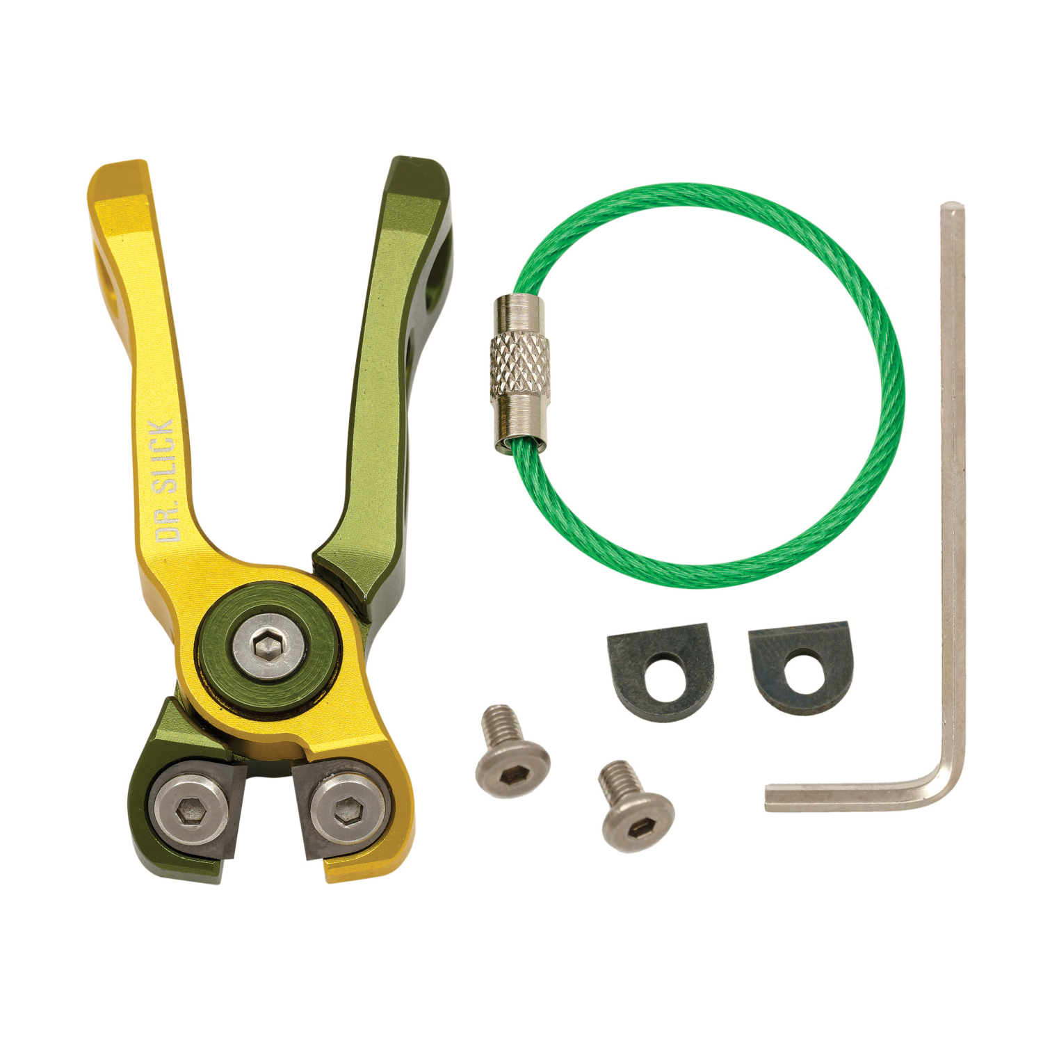 Dr. Slick Cyclone Nipper NATCO Gold and Green Aluminum Frame i gruppen Verktyg & Tillbehör / Tänger & Saxar / Linklippare & Saxar hos Fishline (NFD9324-NATCO)